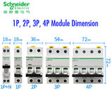 Acti9 MCB Schneider Electric Minyatür Devre Kesici 6 ~ 63A, 1P, 2P, 3P, 4P, Elektrik dağıtımı için DPN