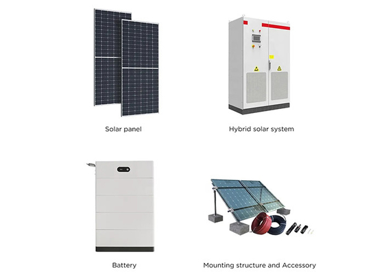 Hibrit 3 Fazlı Güneş Enerjisi Sistemi 15KW 30KW Depolama Pilli Panel Solares Kiti