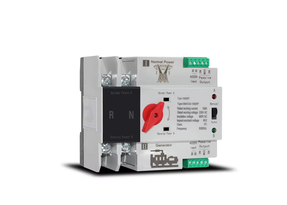 Din Rail Çift Güç Otomatik Aktarım Değiştiricisi Manual Otomatik İşletim Şebeke / Jeneratör