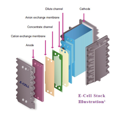 Veolia EDI E-Cell Stack MK-3: ≥16 MOhm-cm direnç ve nominal akış ile% 97'ye kadar geri kazanım 3.4 M3/h