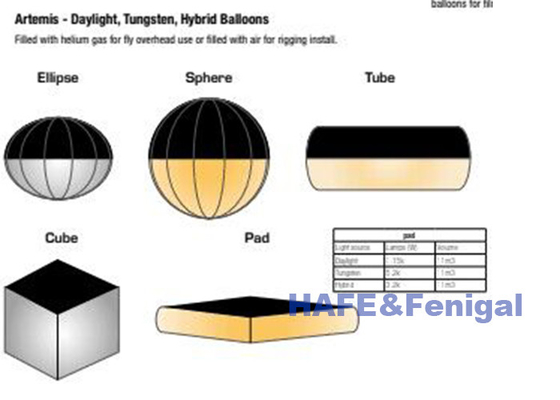 Sphere 1.8kw 4.2m/14feet Helium Led DMX CRMX Kontrol Film Sinema Balonu Işık