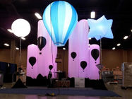 Farklı Renk Balonlu Baskı Logo 4.6m / 15.1ft Şişme LED Işık Halojen Lamba